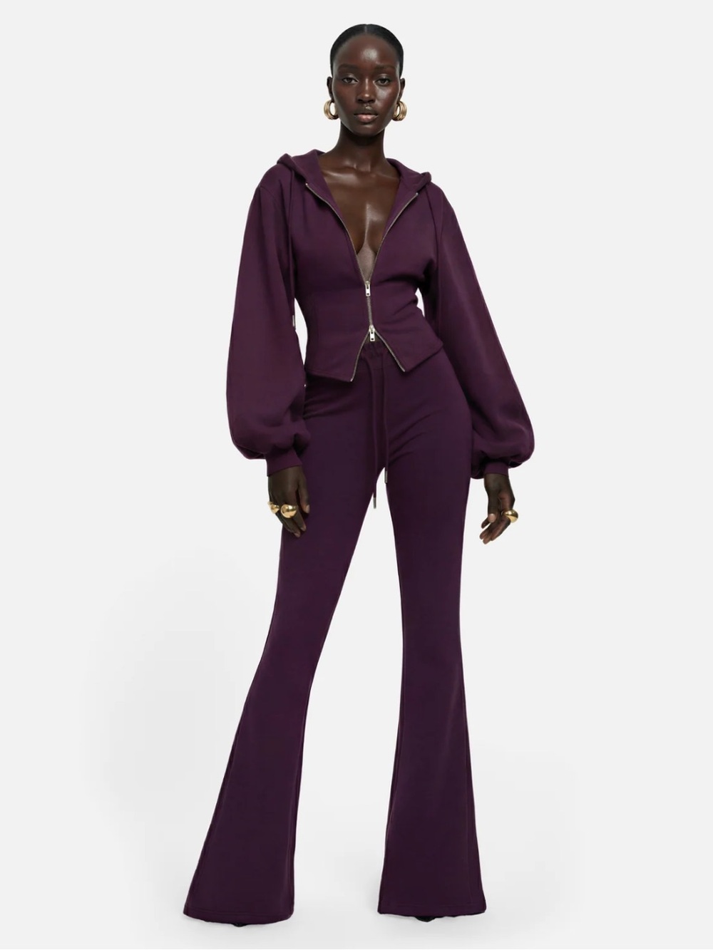 Hanifa Courtni Women's Plum Sweat Set